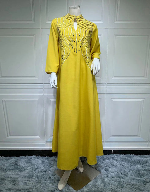 Exquisite Embroidery: Dubai Kaftan Abaya, a Stylish Muslim Dress from Turkey