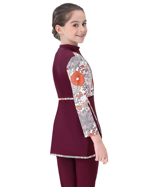 Modest Aquatic Charm: 3-Piece Islamic Swimwear Set for Girls – Elevate Beach Adventures with Kid's Burkini, Swim Caps, and Modest Swim Suits"