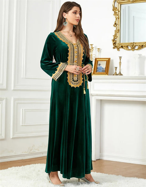 Timeless Comfort Meets Elegance: Embroidered Velvet Abaya