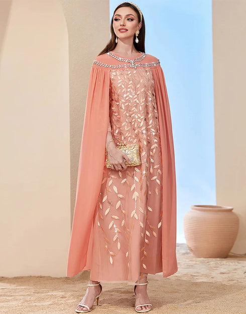 Diamond Shimmer, Regular Fit: Own the Night in Sparkling Elegance Abaya