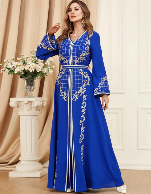 Graceful Ramadan Ensemble: Long Front Open Abaya Set for Muslim Women
