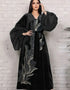 Cozy Elegance: Embroidered Velvet Abaya for Autumn/Winter Comfort