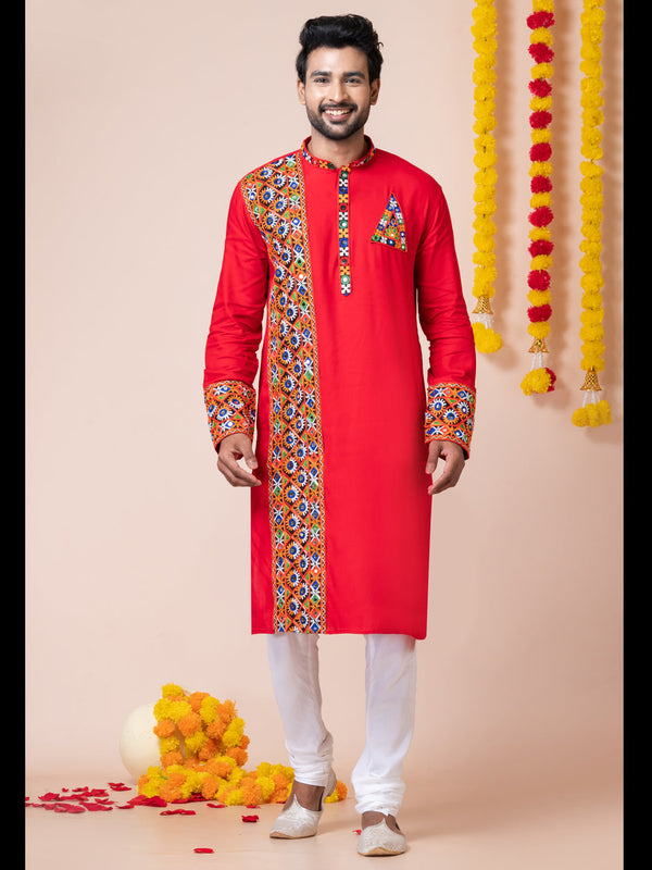 Red Kurta Heavy Rayon Churidar