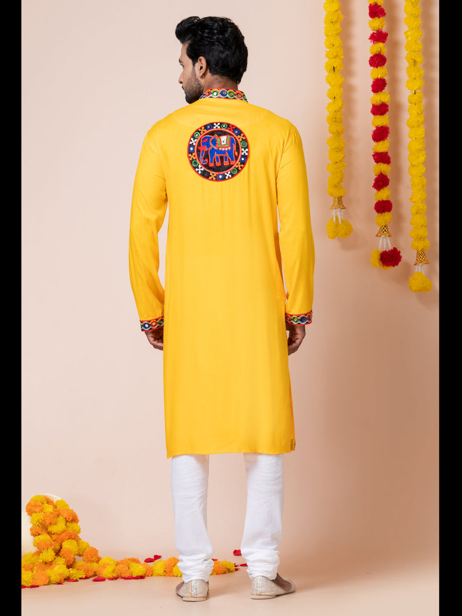 Yellow Kurta Cotton Printed Churidar main image 1