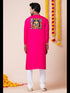 Pink Kurta Heavy Rayon Churidar Closure View