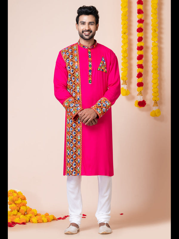 Pink Kurta Heavy Rayon Churidar