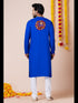 Blue Kurta Heavy Rayon Churidar Closure View