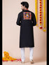 Black Kurta Heavy Rayon Churidar Closure View