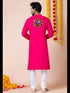 Pink Kurta Heavy Rayon Churidar Closure View