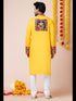 Yellow Kurta Heavy Rayon Churidar Closure View