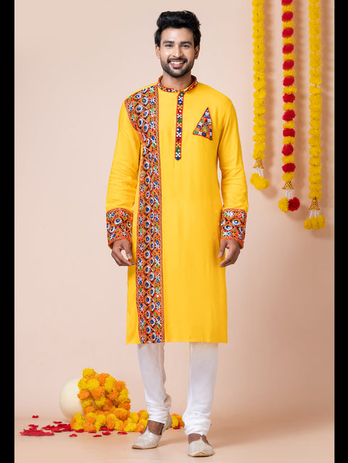 Yellow Kurta Heavy Rayon Churidar