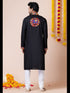 Black Kurta Heavy Rayon Churidar Closure View