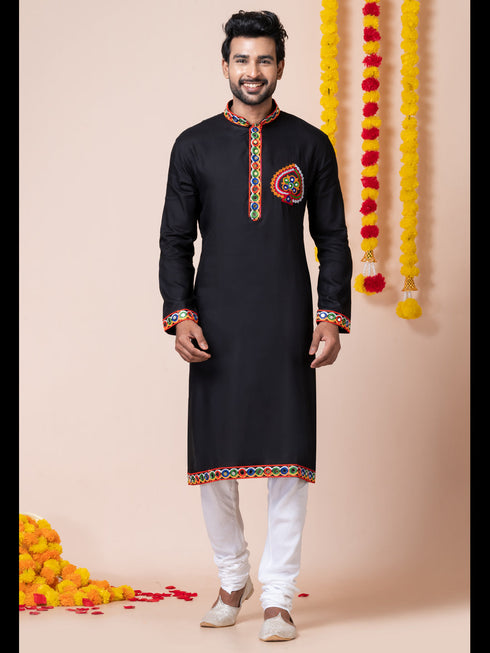 Black Kurta Heavy Rayon Churidar