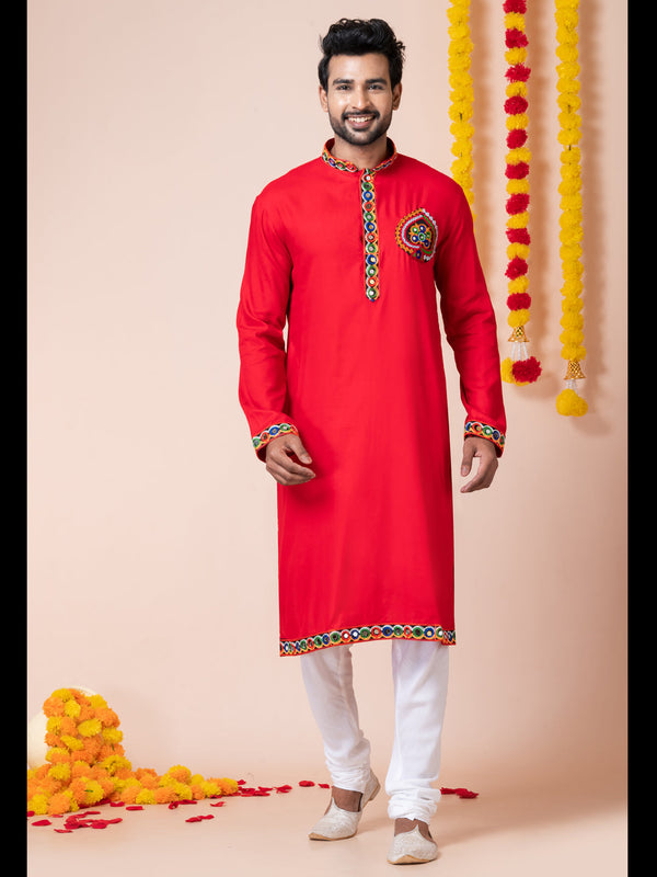 Red Kurta Heavy Rayon Churidar