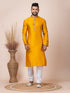 Yellow Kurta Jacquard Silk Churidar