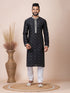 Black Kurta Mulberyy Butti Churidar