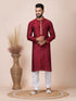 Maroon Kurta Self Jacquard Churidar