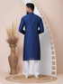 Navy Blue Kurta Self Jacquard Churidar Closure View