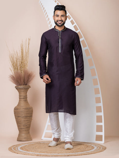 Violet Kurta Self Jacquard Churidar