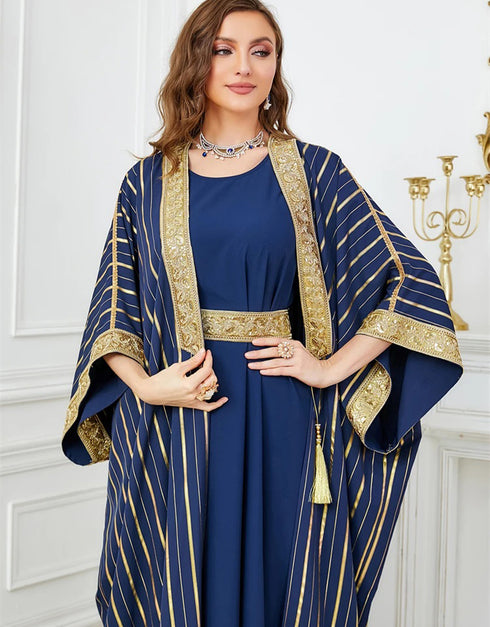 Classic Comfort: Embroidered Abaya in Breathable Cotton