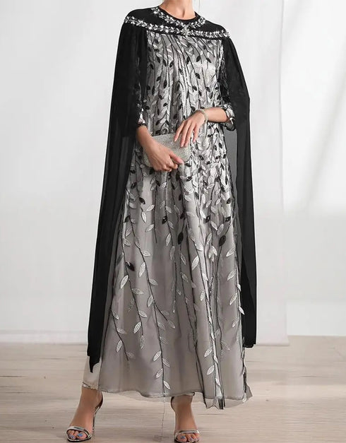 Diamond Shimmer, Regular Fit: Own the Night in Sparkling Elegance Abaya
