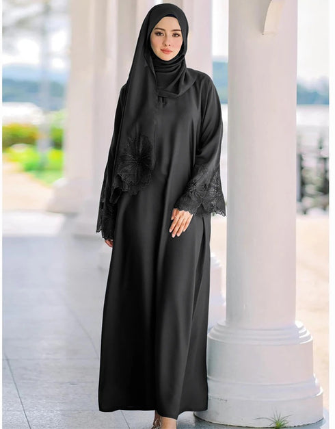 Embroidered Elegance: Flowing Beauty with a Touch of Artisanship Abaya