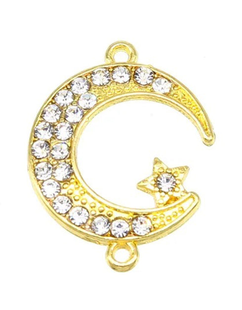 Islamic Elegance Unveiled: 6-Piece Collection of Silver Allah Charms, Muslim Crescent Moon Connectors - Perfect Accessories for Exquisite Islamic Jewelry