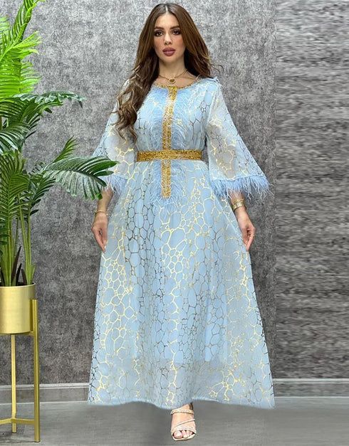 Feathery Fiesta: Unleash Your Inner Showstopper Abaya