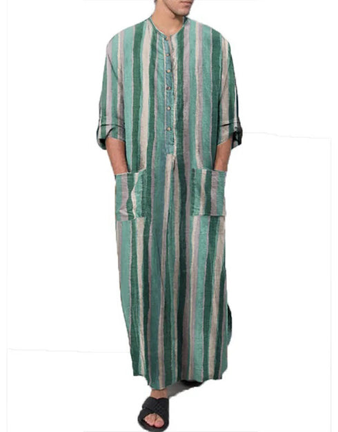 Embrace Arabian Nights: Flowing Striped Robes for the Modern Sheik