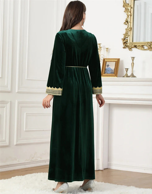 Timeless Comfort Meets Elegance: Embroidered Velvet Abaya