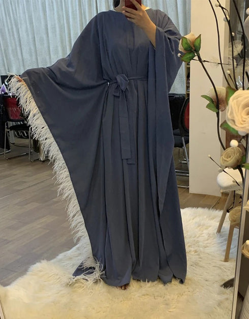 Dubai Delight: Femme Abaya Set from Turkey with Muslim Hijab Dress
