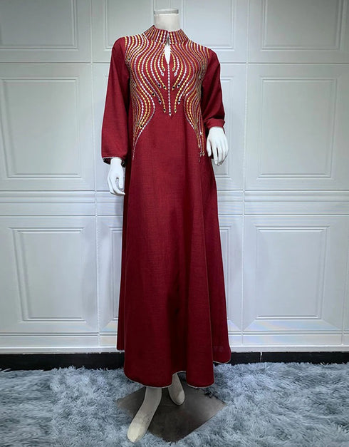 Exquisite Embroidery: Dubai Kaftan Abaya, a Stylish Muslim Dress from Turkey
