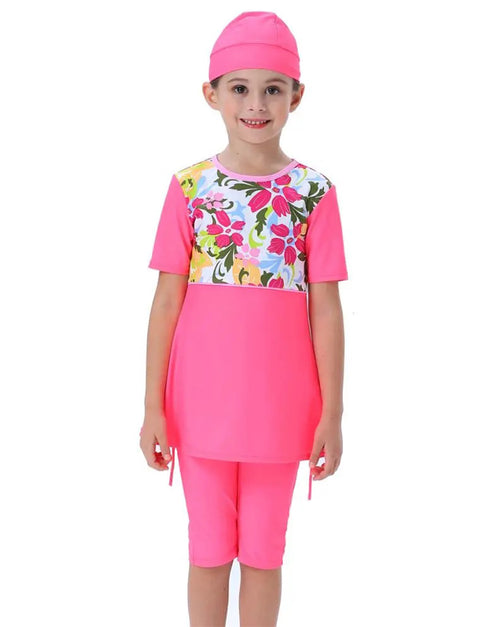 Young Elegance Afloat: 3-Piece Islamic Swim Set for Girls – Dive into Modesty with Muslim Swimwear, Perfect for Beach Adventures and Pool Days