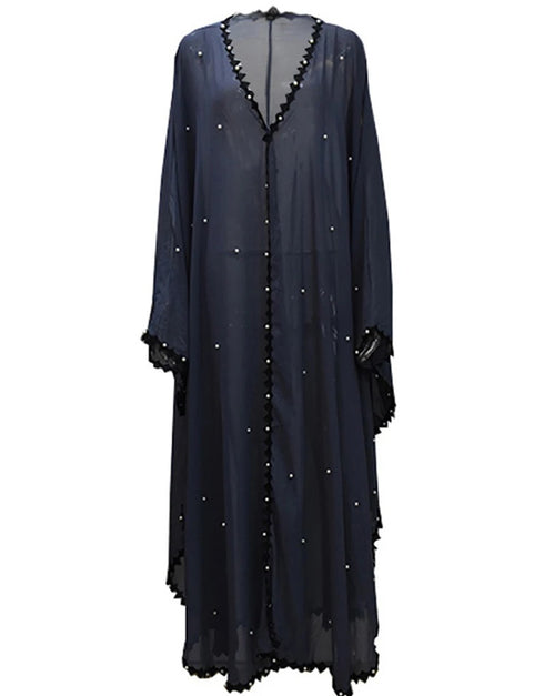 Layering Perfection: Detachable Lace Abaya Cardigan