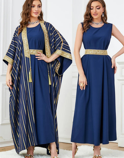 Classic Comfort: Embroidered Abaya in Breathable Cotton