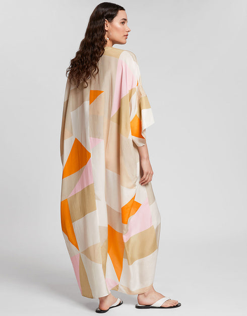 Cream Soft Silk Crepe Maxi Dress