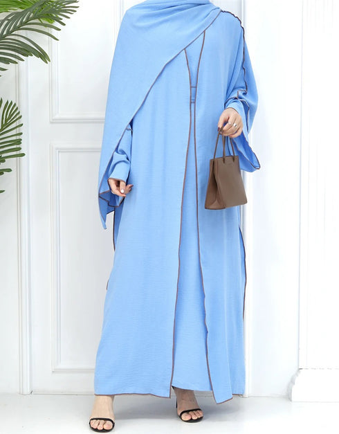 Eid Elegance: Ramadan Abaya 2-Piece Set with Hijab, Perfect Muslim Ensemble for the Joyous Occasion