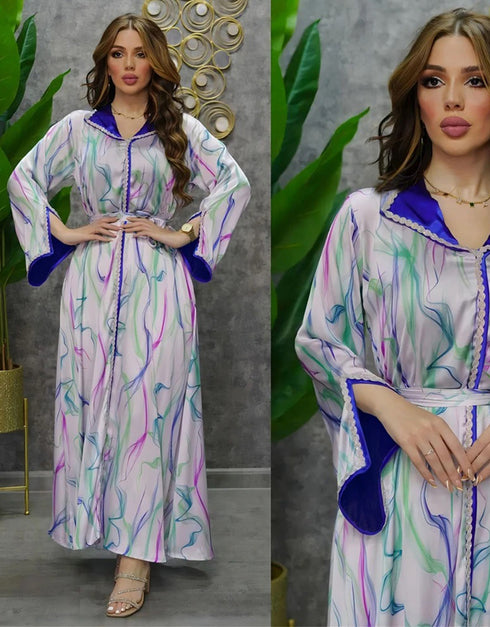 Diamond Dazzle, Loose Fit: Effortless Elegance with a Touch of Sparkle Abaya