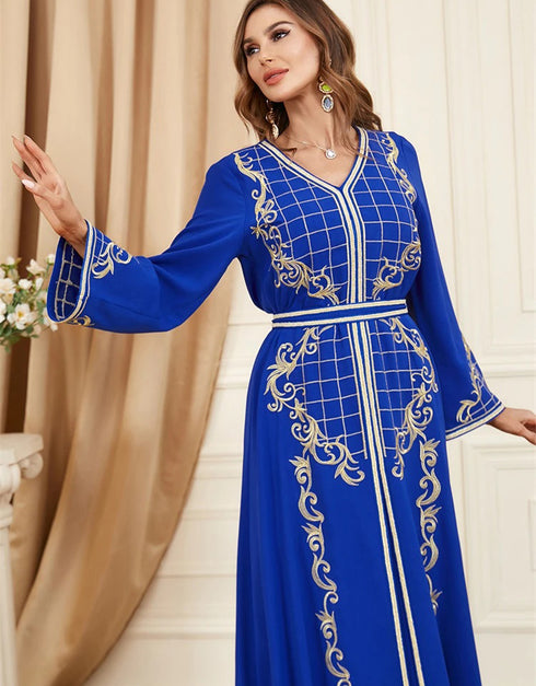 Graceful Ramadan Ensemble: Long Front Open Abaya Set for Muslim Women