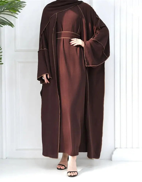Eid Elegance: Ramadan Abaya 2-Piece Set with Hijab, Perfect Muslim Ensemble for the Joyous Occasion