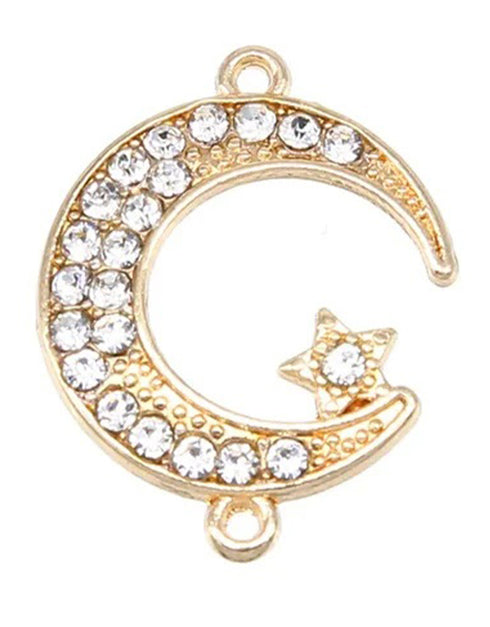 Islamic Elegance Unveiled: 6-Piece Collection of Silver Allah Charms, Muslim Crescent Moon Connectors - Perfect Accessories for Exquisite Islamic Jewelry