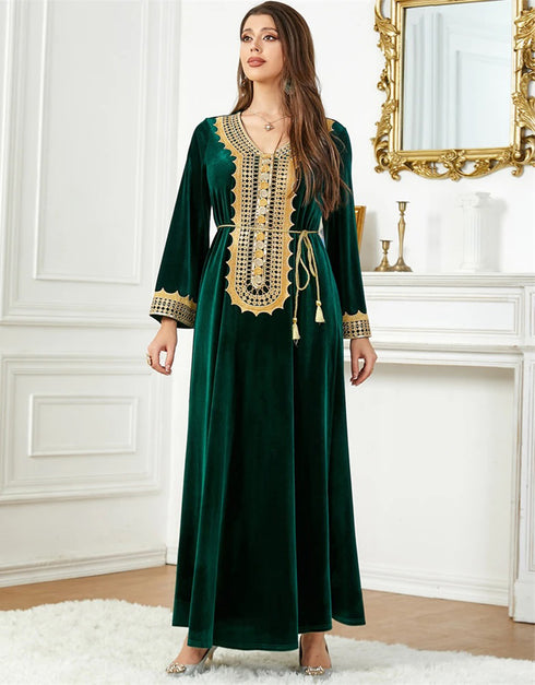 Timeless Comfort Meets Elegance: Embroidered Velvet Abaya