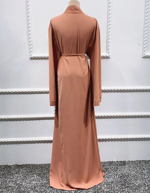 Flowing Elegance: Open Abaya Kimono, a Dubai-Turkey Fusion Kaftan for Muslim Women