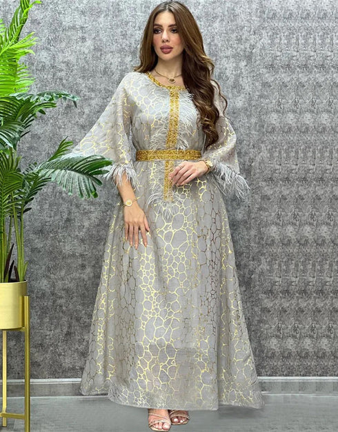 Feathery Fiesta: Unleash Your Inner Showstopper Abaya