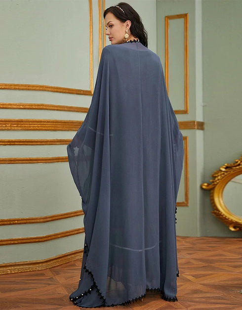 Layering Perfection: Detachable Lace Abaya Cardigan
