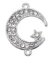Islamic Elegance Unveiled: 6-Piece Collection of Silver Allah Charms, Muslim Crescent Moon Connectors - Perfect Accessories for Exquisite Islamic Jewelry
