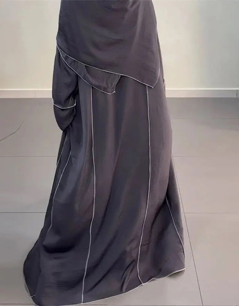 Eid Mubarak: Dubai Abaya Set with 3 Pieces for Women, Featuring Kaftan, Hijab, and Kimono