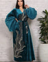 Cozy Elegance: Embroidered Velvet Abaya for Autumn/Winter Comfort