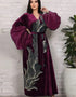 Cozy Elegance: Embroidered Velvet Abaya for Autumn/Winter Comfort
