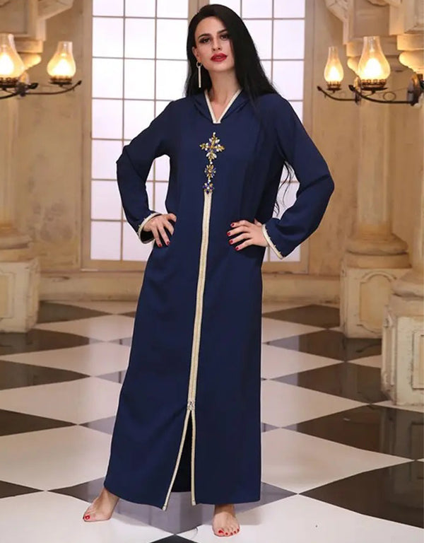 Dazzling All Season: Diamond-Adorned Abaya for Party Elegance